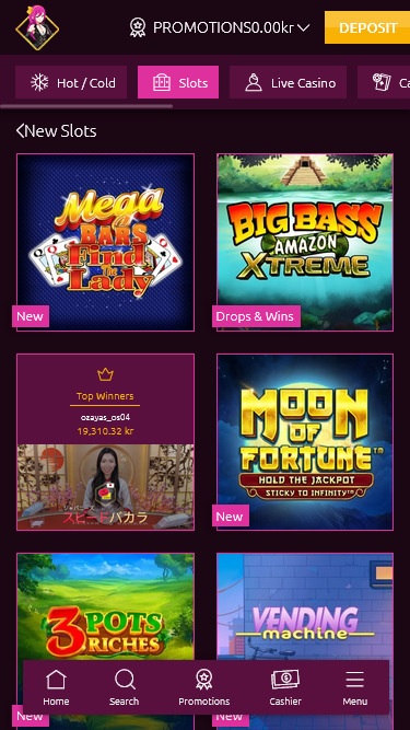 Lucky Niki med Yggdrasil-spel och pay-n-play