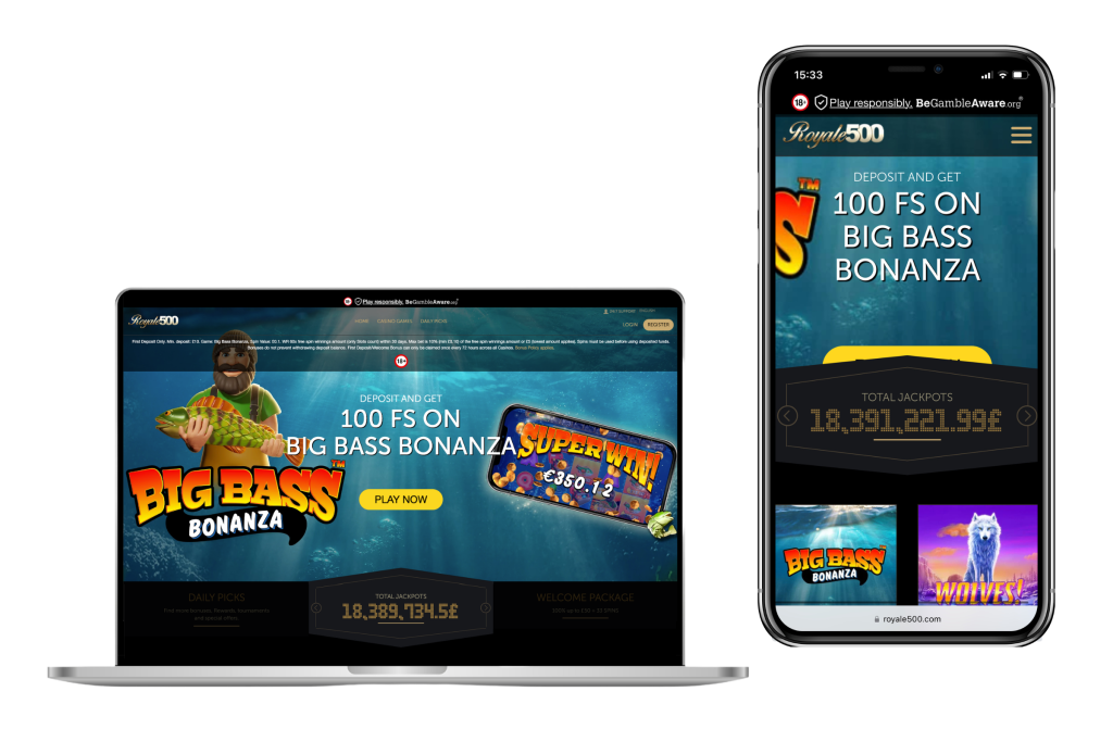 Royal 500 Casino – skärmbild från casinots sajt