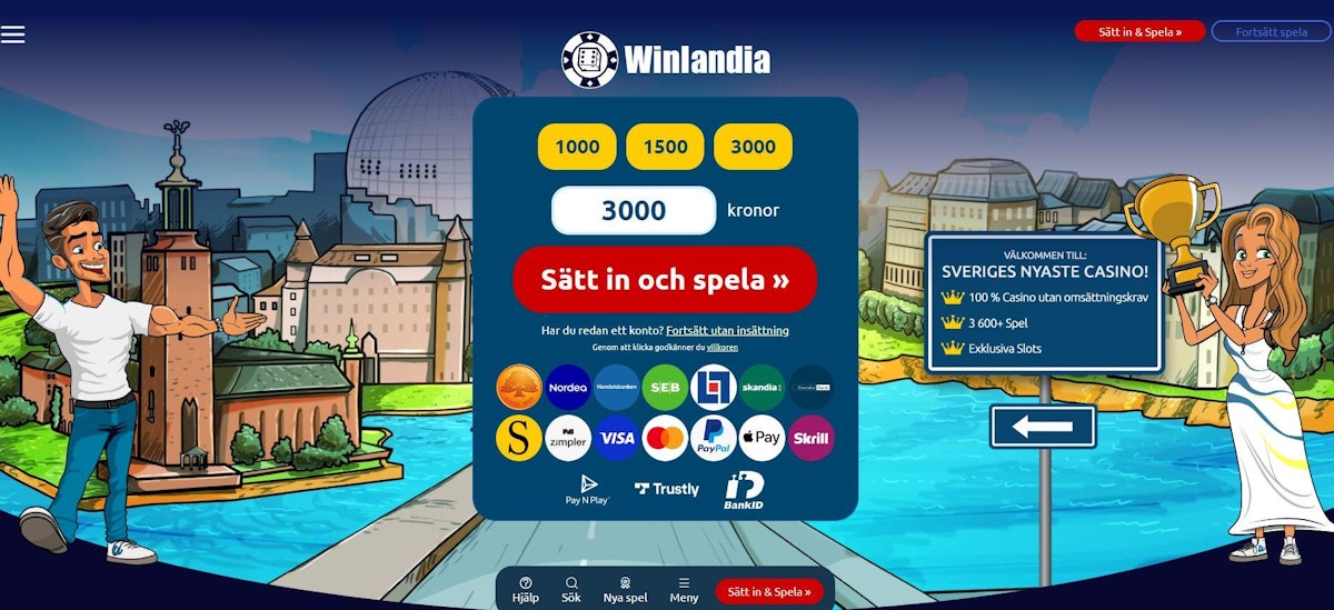 Winlandia Casino – skärmbild från casinots sajt