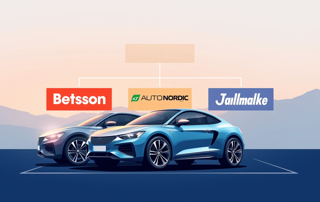 Illustration av ägarstruktur för Jalla Casino med Betsson AB och Auto Nordic Ltd.
