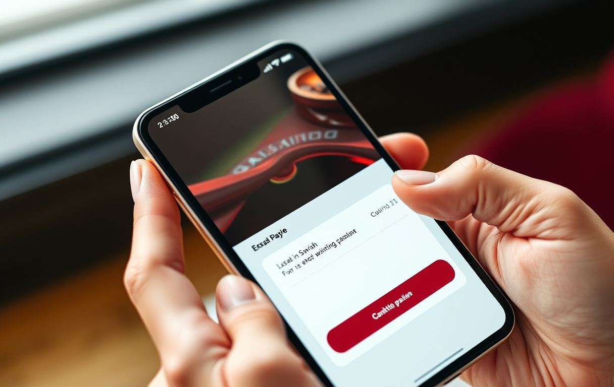 Smartphone med Swish-betalning och casino-app